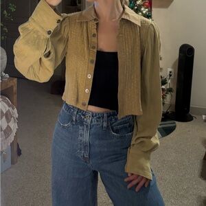 POL Mustard Button-Up Blouse